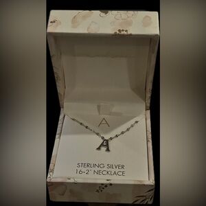 Olivia & Jackson Sterling Silver 'A' Initial Necklace NIB